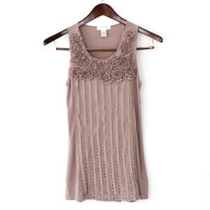 Kenar Embellished Beaded Sleeveless Tank S